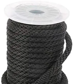 Solid Braid MFP Rope Black on Spool Boat Anchor Utility Made in USA (3/8" x 150', Black)