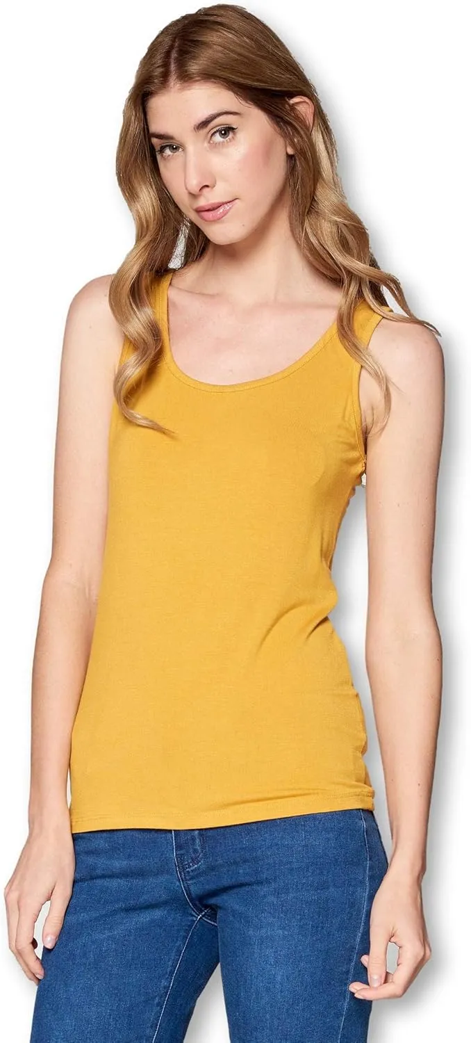 Solid Extra Soft Viscose Made from Bamboo Sleeveless Tank Top Undershirt for Women