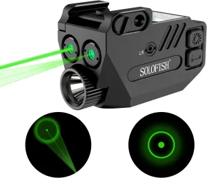 SOLOFISH 500lm Pistol Light and Purple/Infrared (IR)/Green Blue Beam Combo, Rechargeable Aluminum Weapon Light and Beams for Guns with a Rail