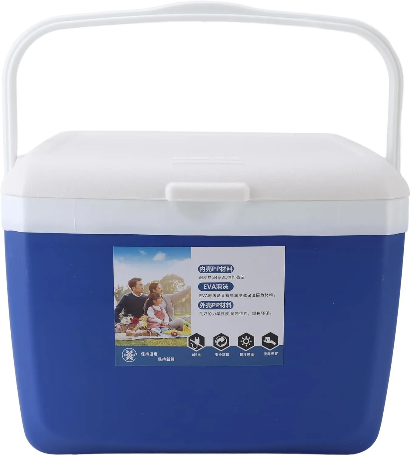Sorandy 13L Insulated Portable Cooler, Leakproof Outdoor Cooler Box, Portable Insulated Cooler with Carry Handle Leakproof Hard Cooler Ice Packs for Picnics Grill Camping Fishing (Blue)