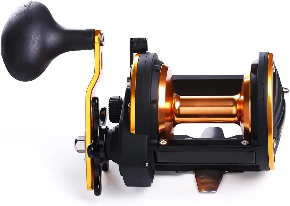 Sougayilang Conventional Reel Trolling Fishing Reel Powerful Drag Fishing Reel for Saltwater Big Game
