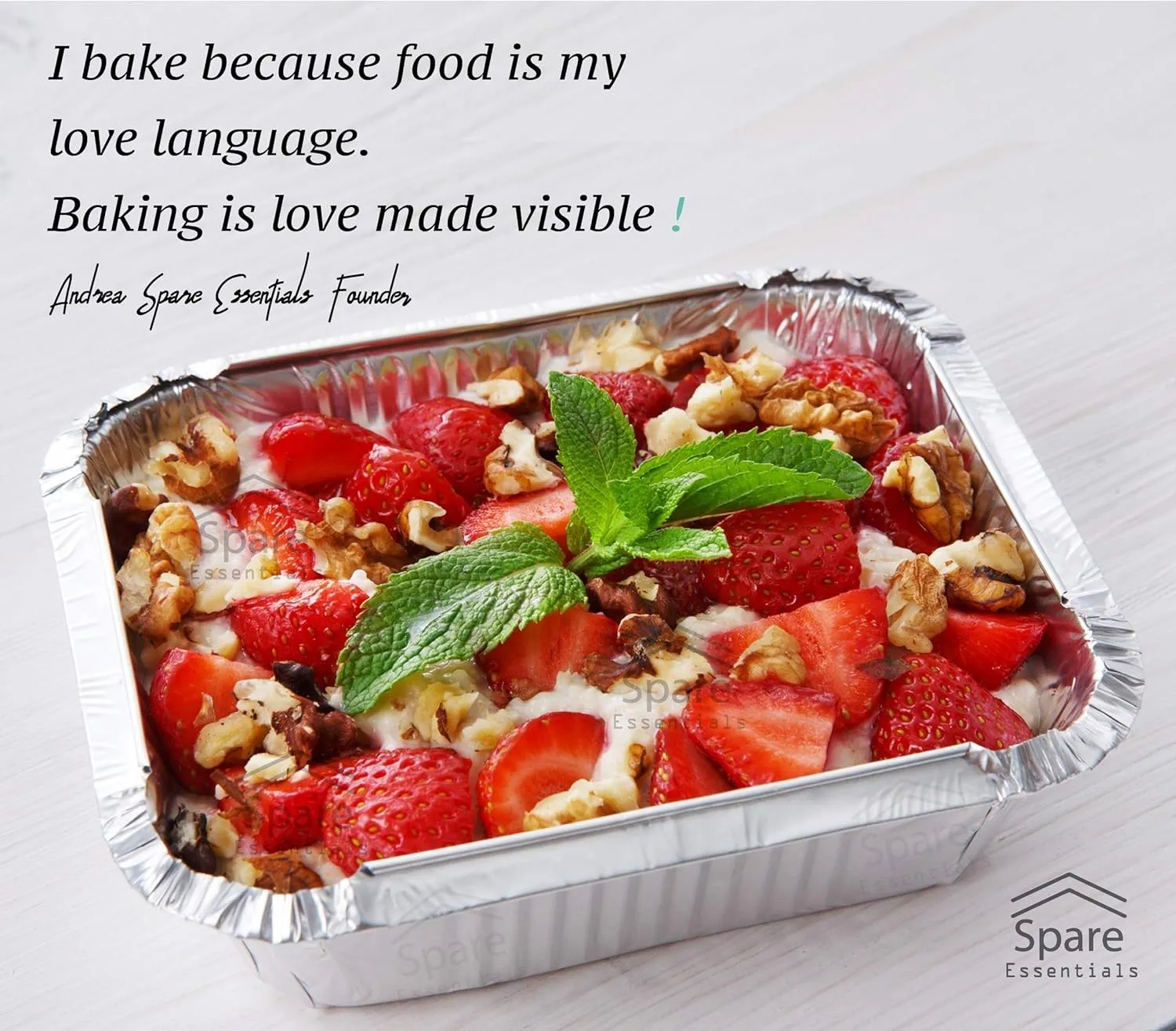Spare Essentials 55 Pack - Small Foil Pans with Lids - Aluminum To Go Food Containers with Lids - 1lb Mini Aluminum Pans - Freezer Safe Foil Take out Trays - Heat proof Aluminum Meal Prep Containers