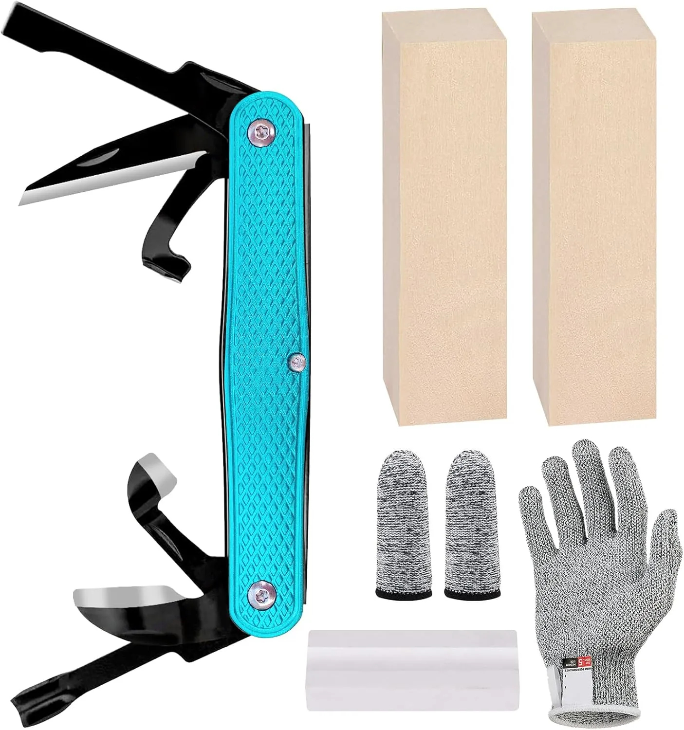 Splinter Carvin' 6in Traditional Folding Whittling Knife with 1.5in Detail Blade, Sawcut Handle, Nickel Silver Bolsters, and Convenient Size for Carving, Camping, EDC, Outdoors (Turquoise) (Turquoise)