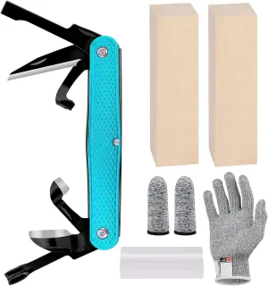 Splinter Carvin' 6in Traditional Folding Whittling Knife with 1.5in Detail Blade, Sawcut Handle, Nickel Silver Bolsters, and Convenient Size for Carving, Camping, EDC, Outdoors (Turquoise) (Turquoise)