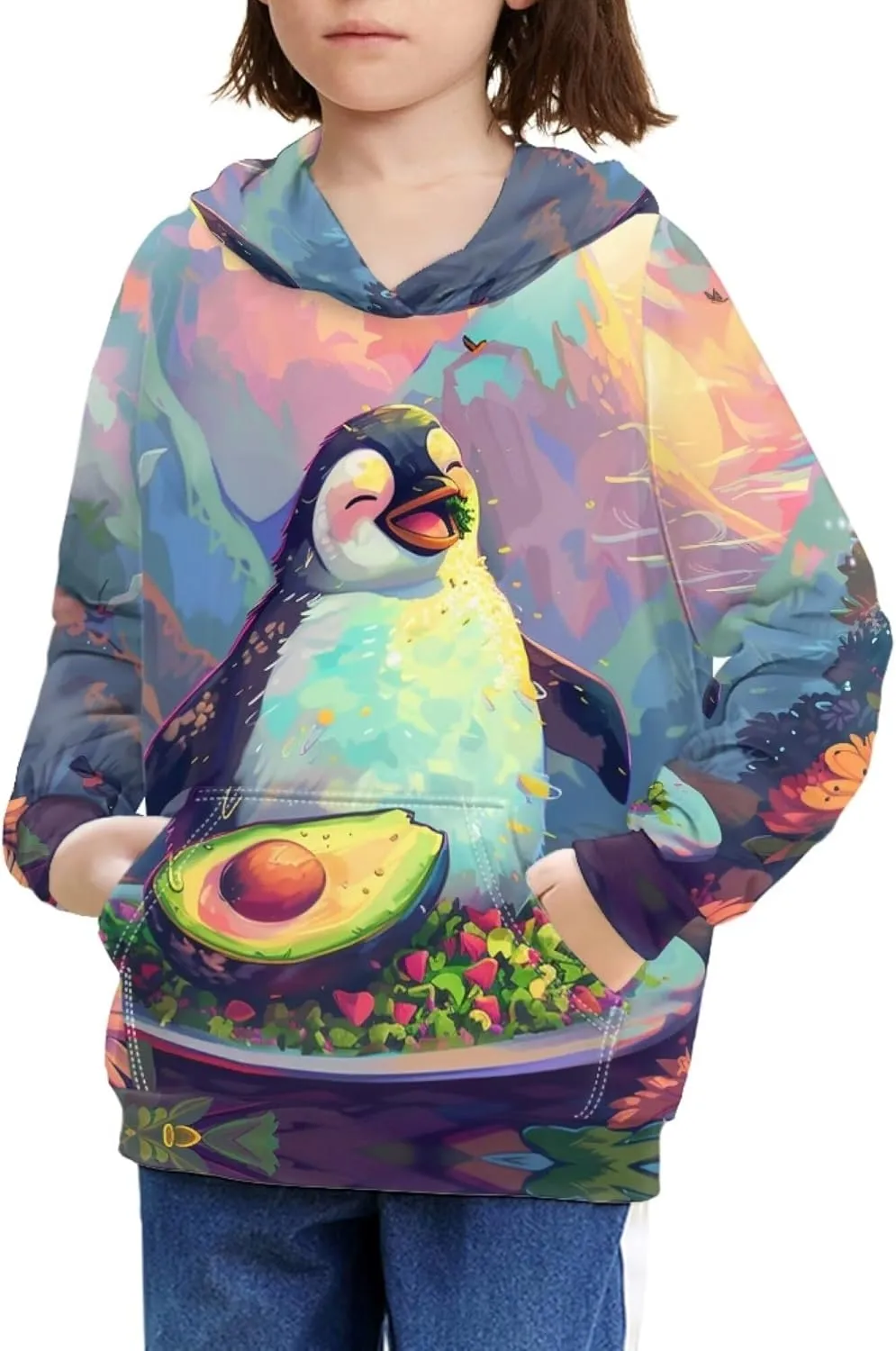 Spring Fall Soft Comfy Girls Pullover Sweatshirt Boys Hoodie with Front Pocket Kids Cute Graphic Sweatshirts
