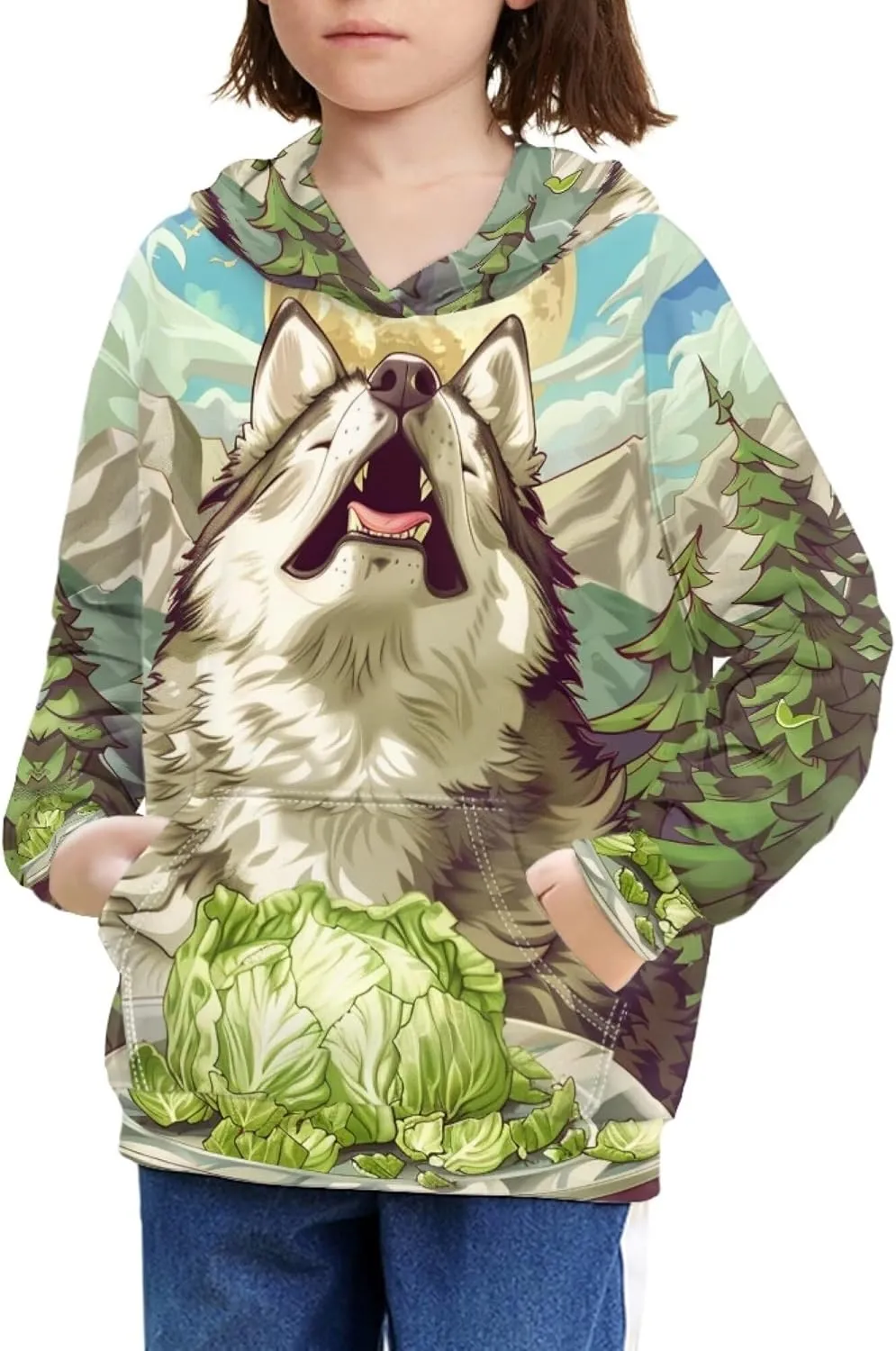 Spring Fall Soft Comfy Girls Pullover Sweatshirt Boys Hoodie with Front Pocket Kids Cute Graphic Sweatshirts
