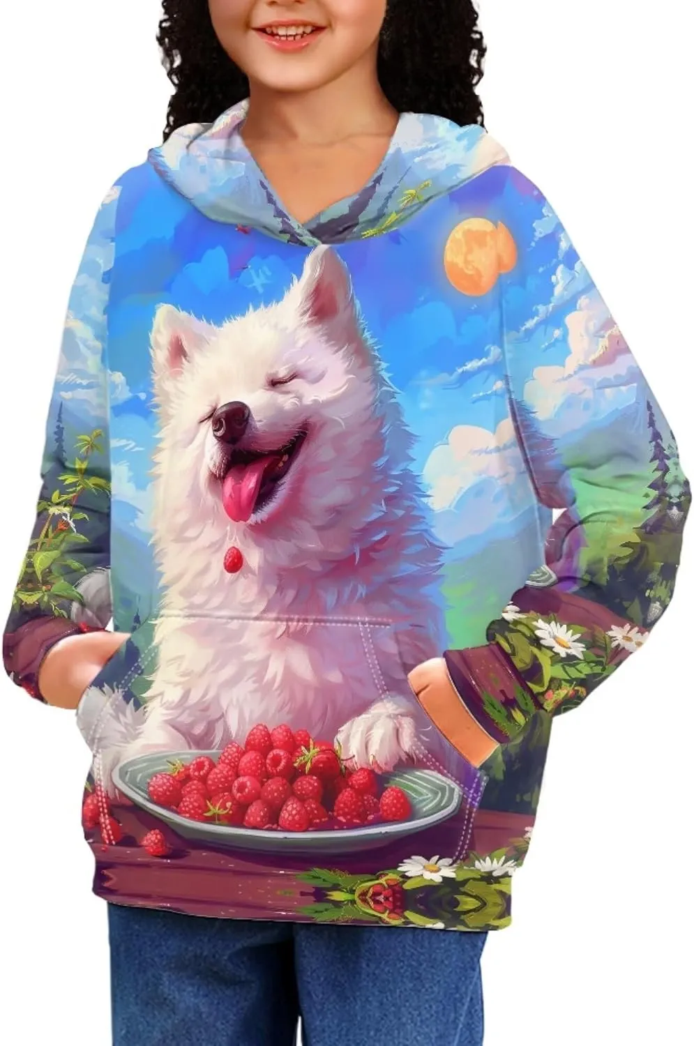 Spring Fall Soft Comfy Girls Pullover Sweatshirt Boys Hoodie with Front Pocket Kids Cute Graphic Sweatshirts