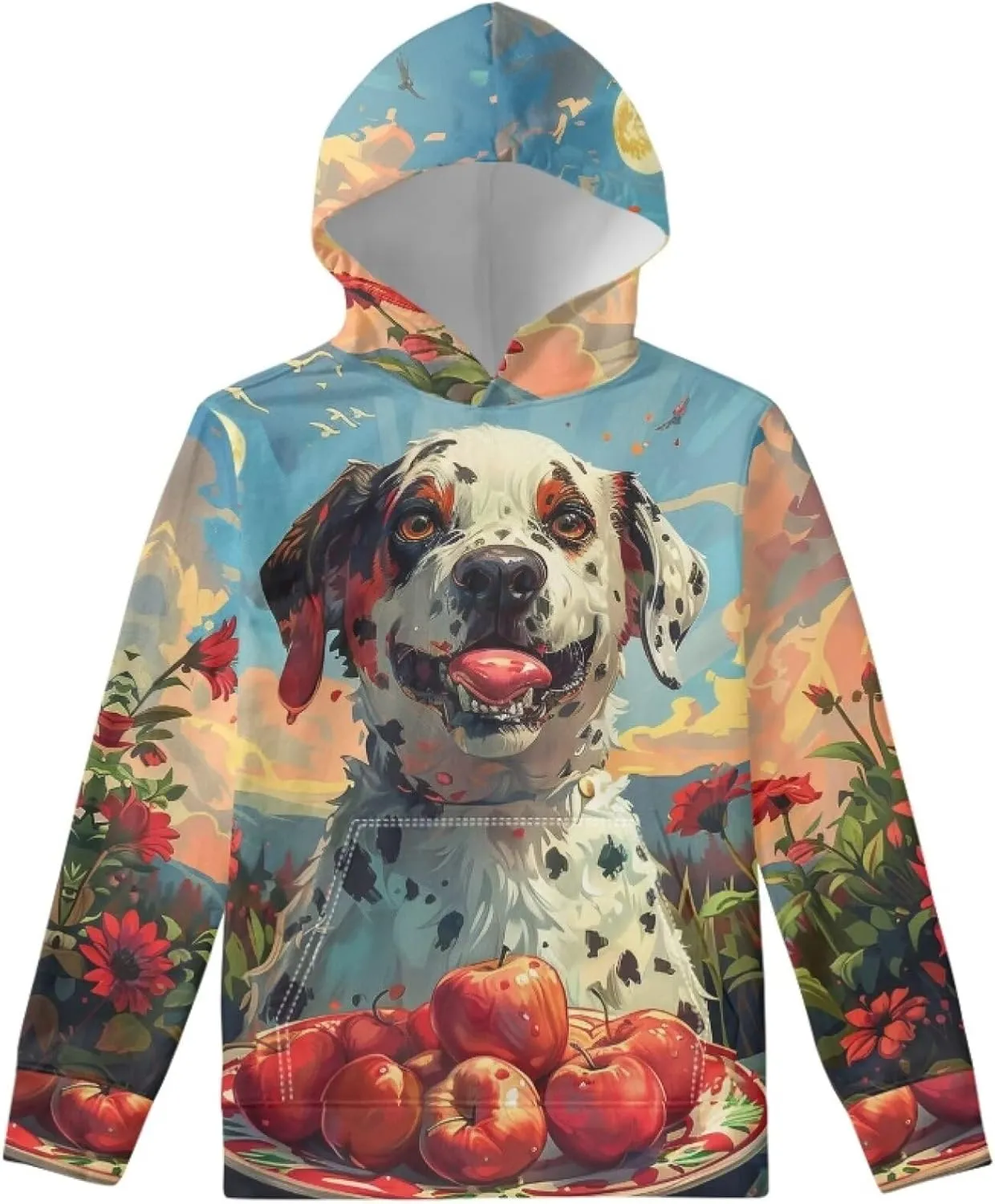 Spring Fall Soft Comfy Girls Pullover Sweatshirt Boys Hoodie with Front Pocket Kids Cute Graphic Sweatshirts