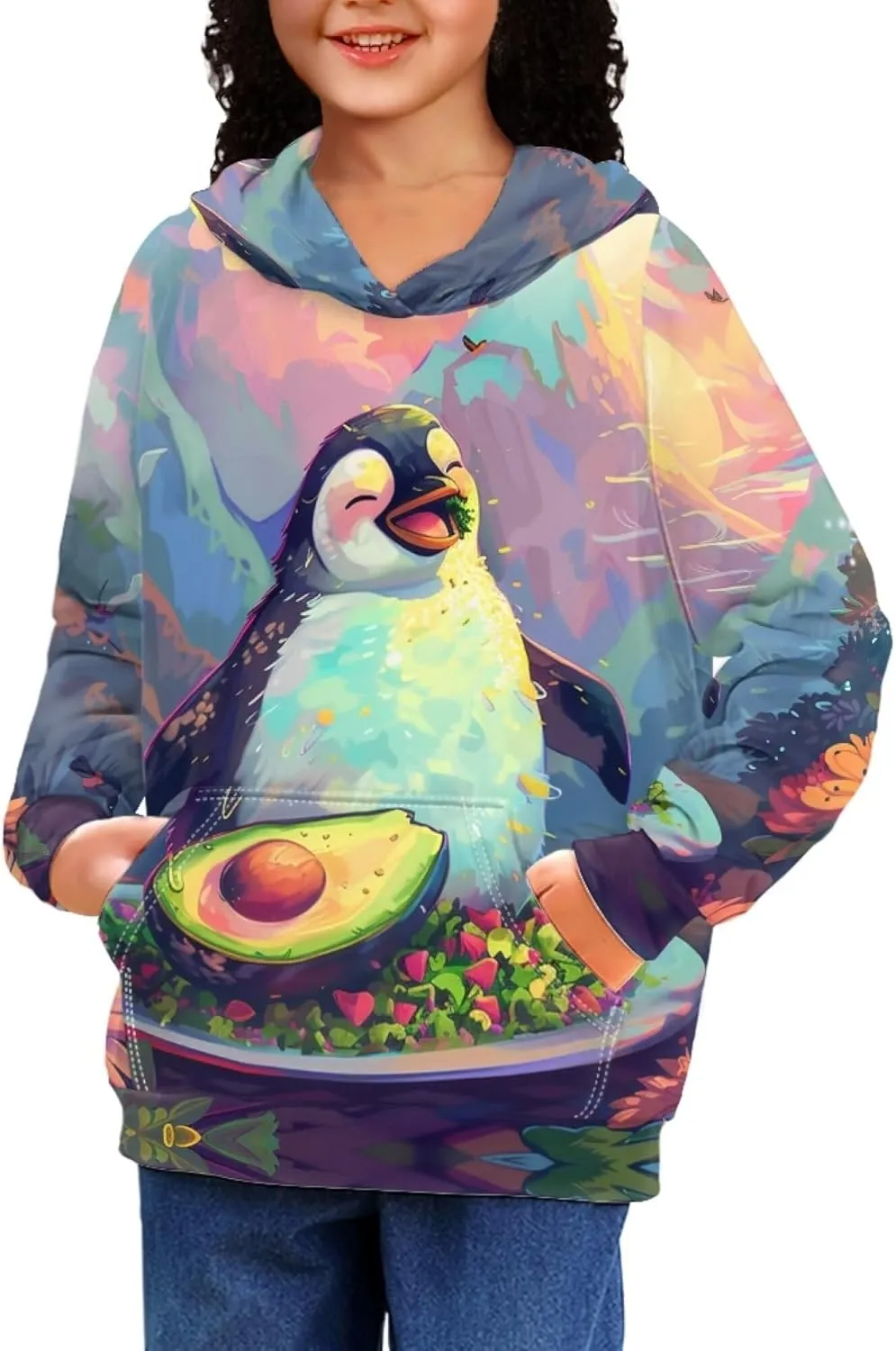 Spring Fall Soft Comfy Girls Pullover Sweatshirt Boys Hoodie with Front Pocket Kids Cute Graphic Sweatshirts