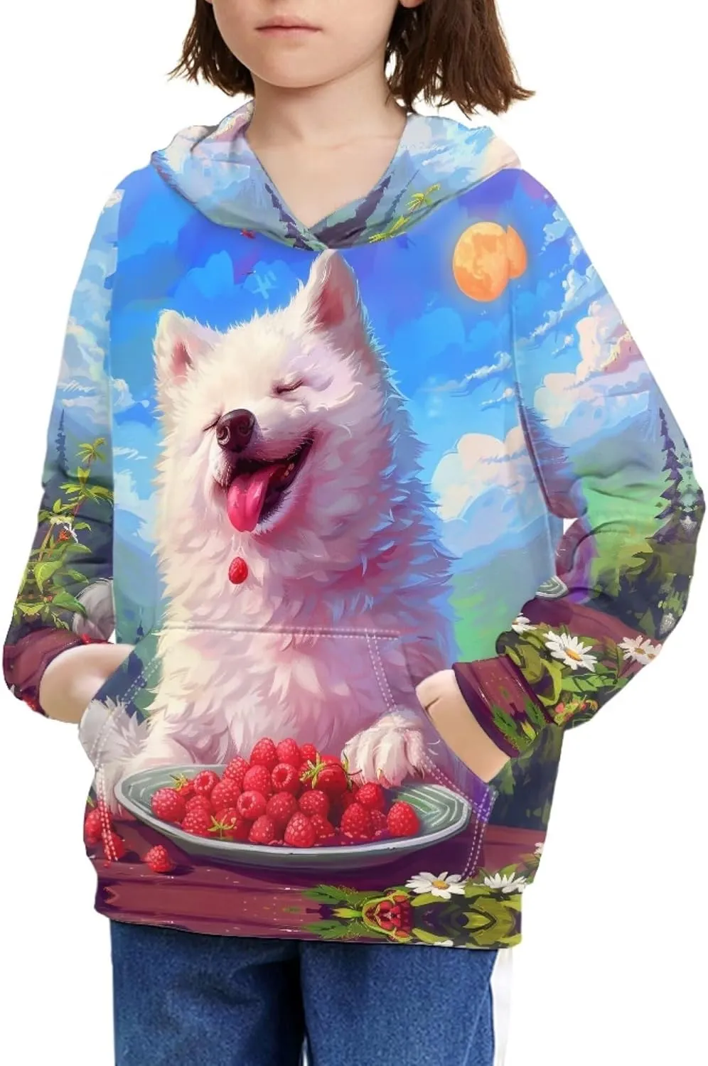 Spring Fall Soft Comfy Girls Pullover Sweatshirt Boys Hoodie with Front Pocket Kids Cute Graphic Sweatshirts