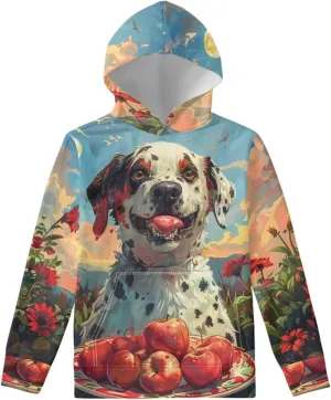 Spring Fall Soft Comfy Girls Pullover Sweatshirt Boys Hoodie with Front Pocket Kids Cute Graphic Sweatshirts