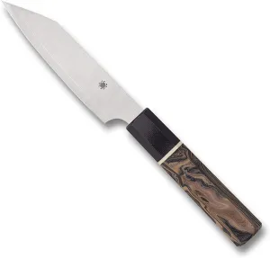 Spyderco K15GPBNBK Carter Itamae Petty Super Blue/SUS410 Burl G10 Kitchen Knife