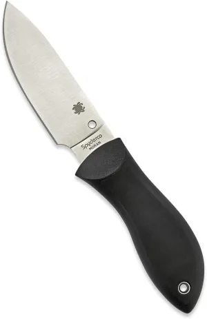 Spyderco Moran 3.92" Plain Fixed Blade Black Handle Pocket Knife (FB01P)