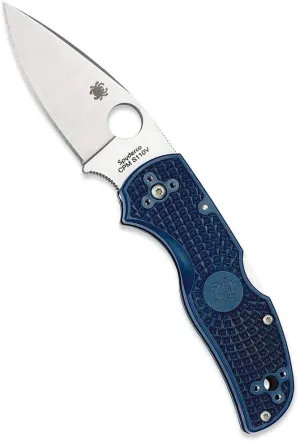 Spyderco Native 5 Lightweight Dark Blue CPM S110V Plain Edge Folding Pocket Knife (C41PDBL5)