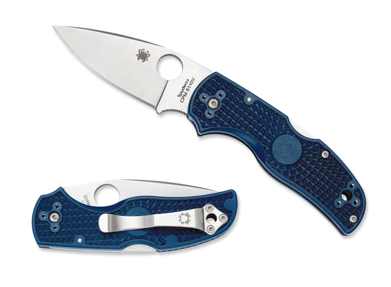Spyderco Native 5 Lightweight Dark Blue CPM S110V Plain Edge Folding Pocket Knife (C41PDBL5)