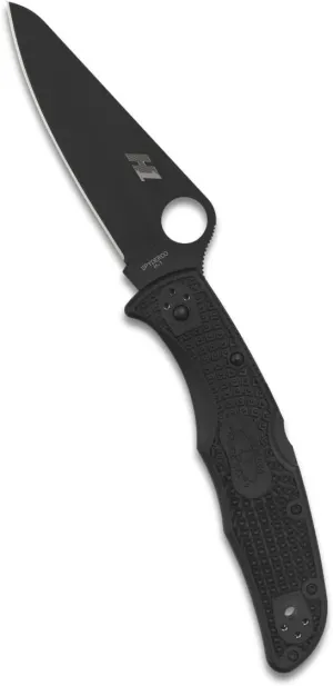 Spyderco Pacific Salt 2 3.78" Black H-1 PlainEdge Folding Pocket Knife (C91PBBK2)