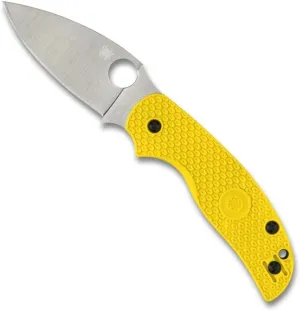 Spyderco Sage 5 Lightweight Salt Folding Pocket Knife with 3-Inch CPM MagnaCut Steel Blade and Yellow FRN Handle - PlainEdge - C123PYL