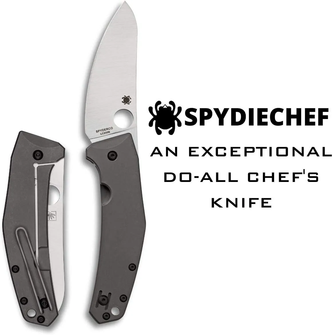 Spyderco SpydieChef Titanium Handle Plain Edge 3.32" Premium Folding Knife (C211TIP)