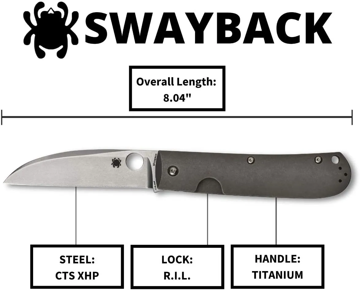 Spyderco SwayBack Plain Edge 3.55" Folding Pocket Knife (C249TIP)