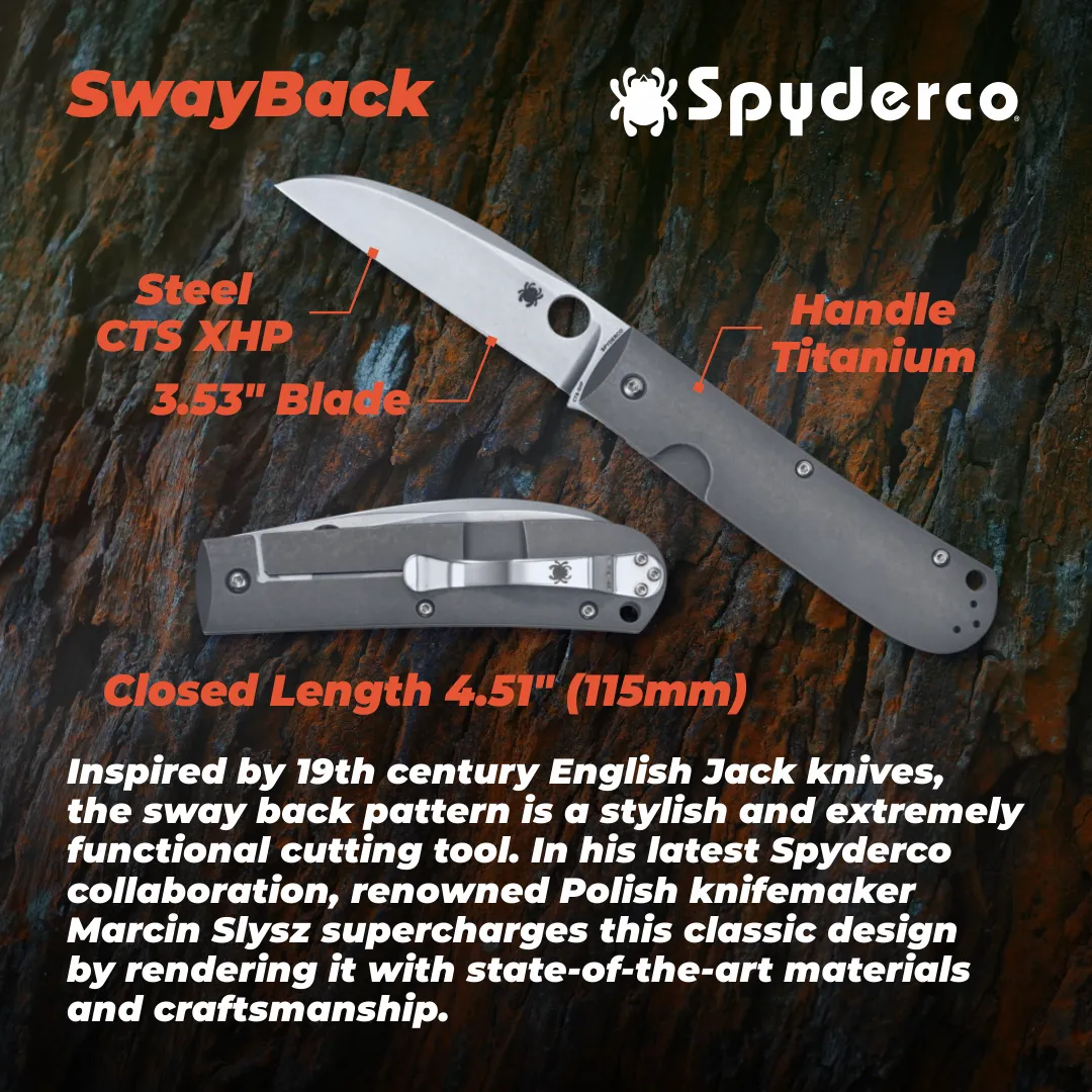 Spyderco SwayBack Plain Edge 3.55" Folding Pocket Knife (C249TIP)