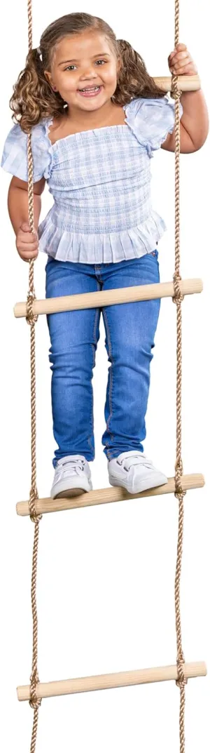 Squirrel Products 6 ft. Climbing Rope Ladder for Kids - DIY Swingset Addition for Outdoor Play Equipment