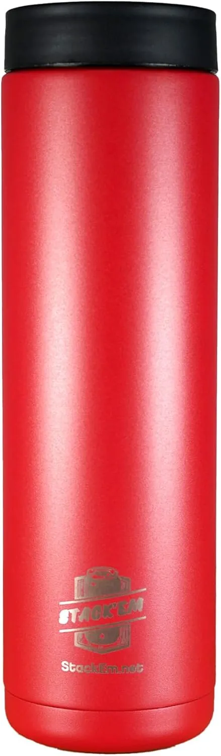 Stack'Em Insulated Can Colster - Holds Two 12oz Cans - 1 Stack'em Can Cooler - Double Insulated Stainless Steel Koozie