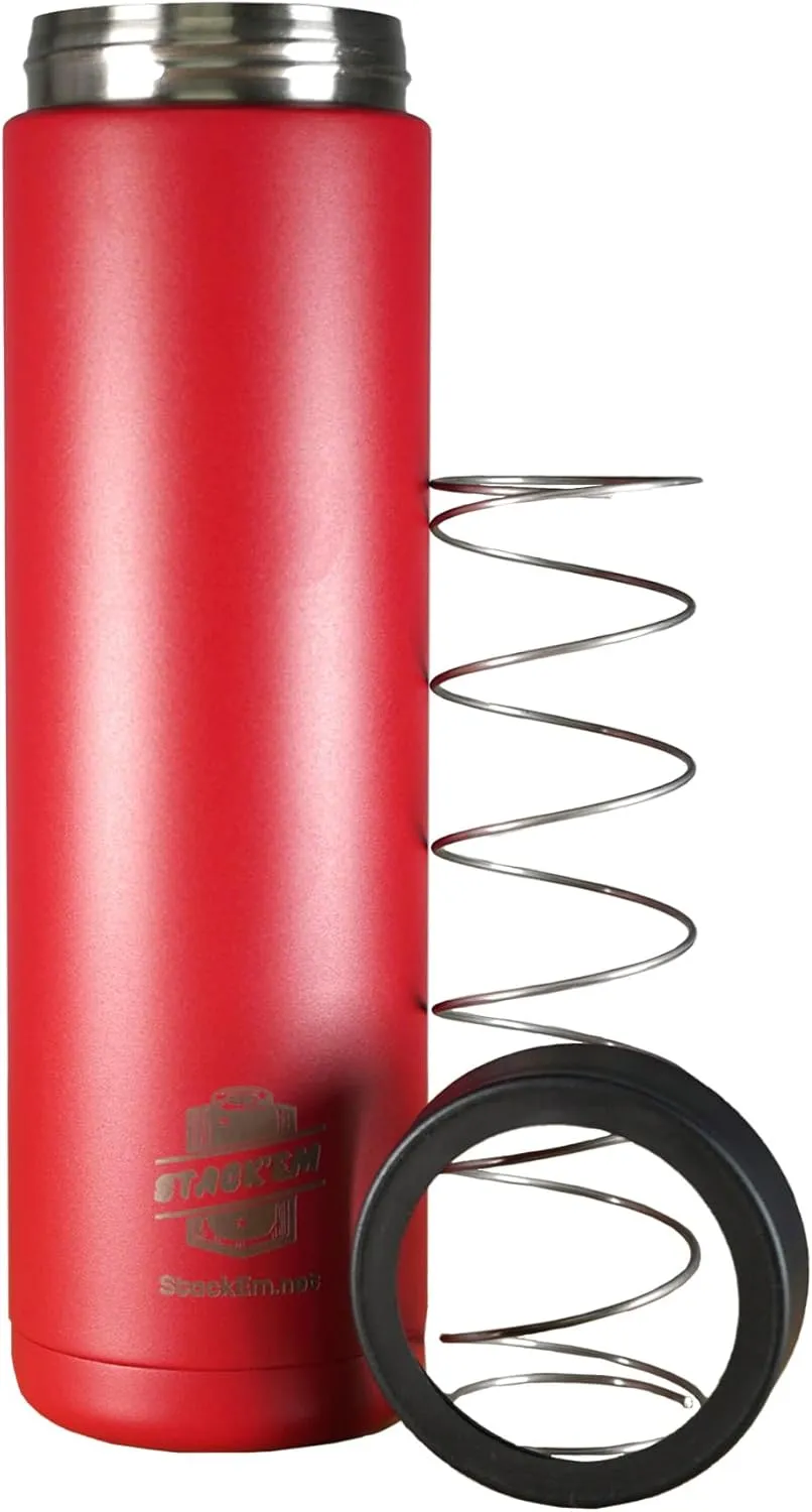 Stack'Em Insulated Can Colster - Holds Two 12oz Cans - 1 Stack'em Can Cooler - Double Insulated Stainless Steel Koozie