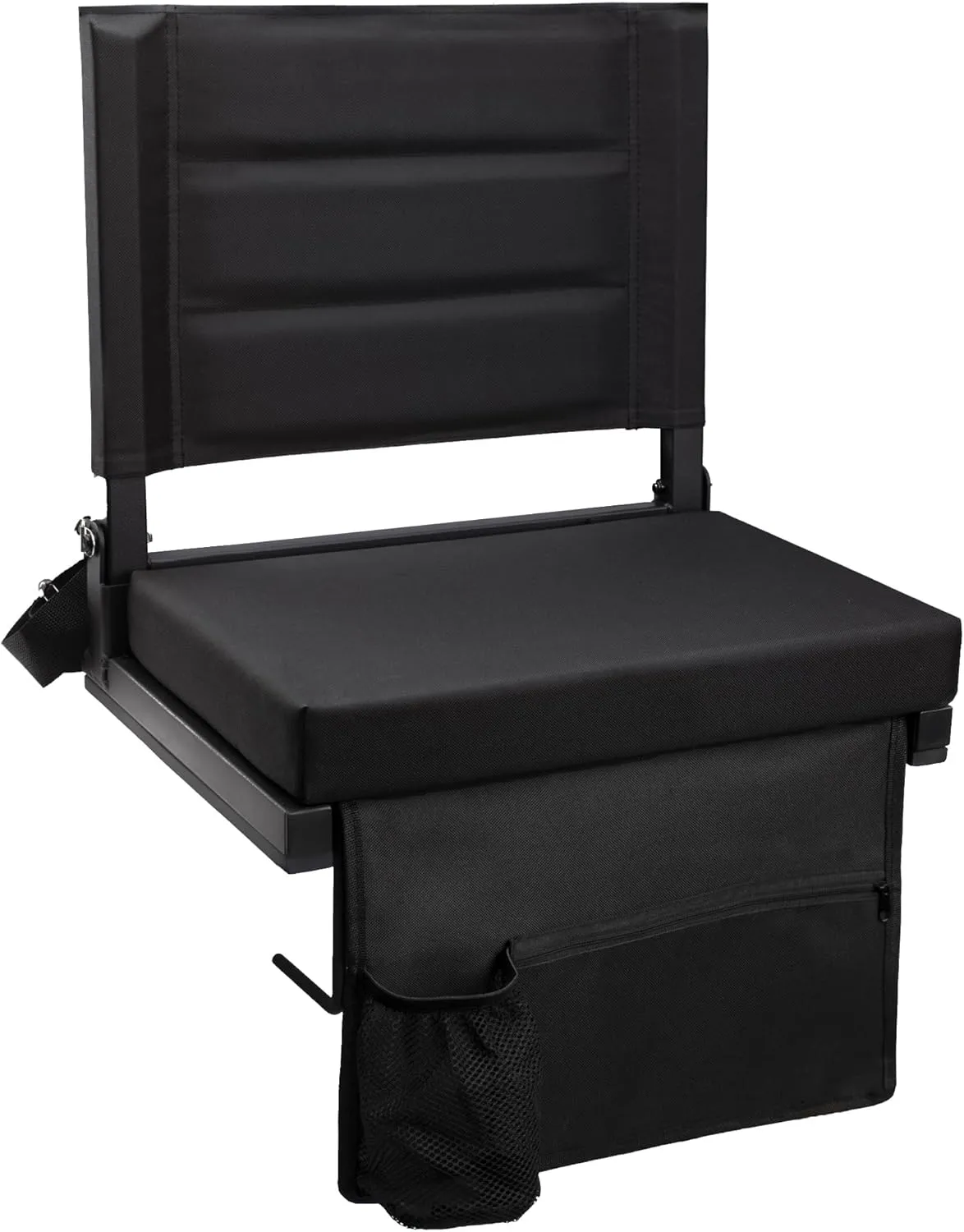 Stadium Seats for Bleachers with Back Support, Portable Bleacher Seats with Thick Padded Cushion and Shoulder Strap, Wide Stadium Seat Chair Includes Hooks, Cup Holder and Side Pocket