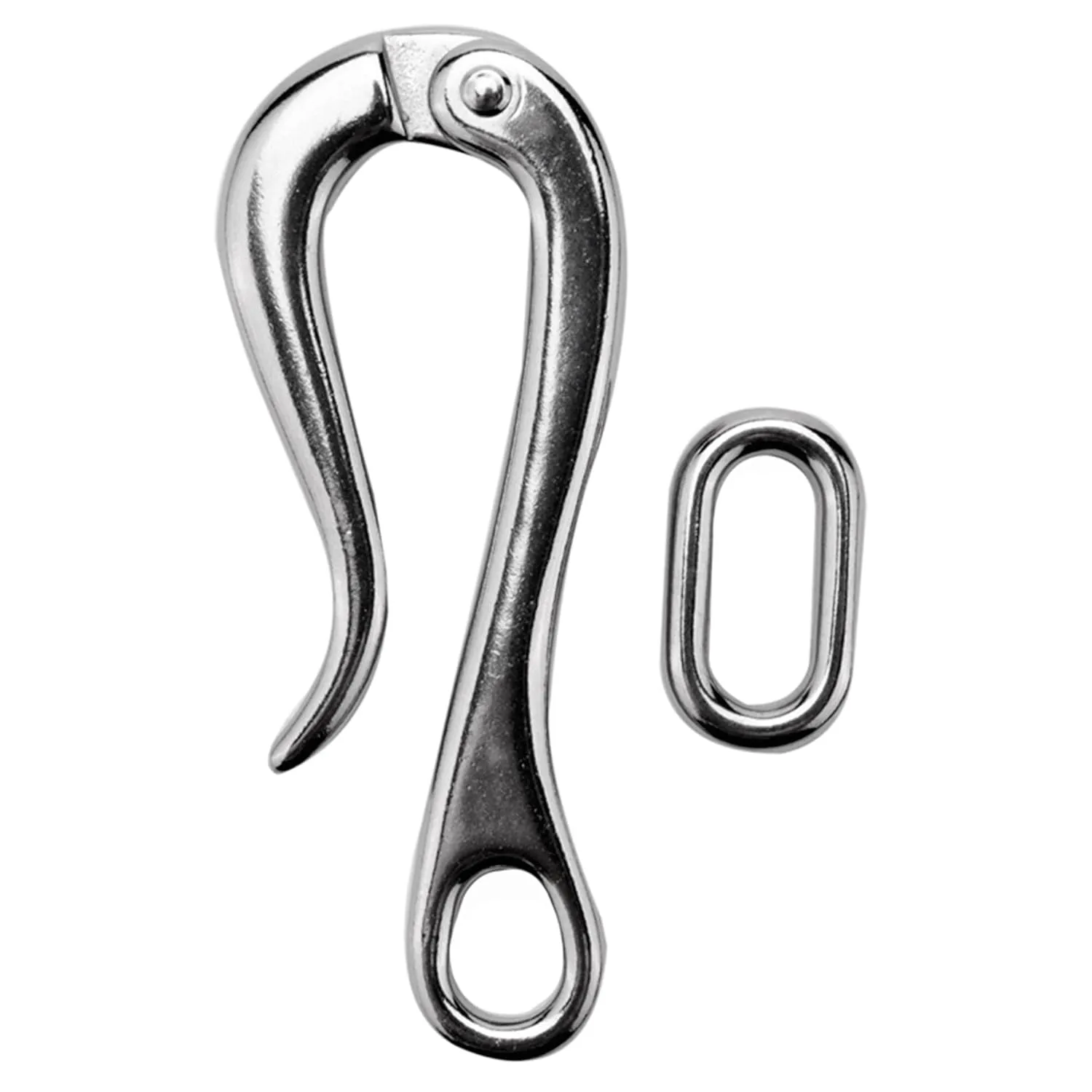 Stainless Steel 316 Pelican Hook Quick Release Ship Hooks,4inch/ 100mm Marine Boat Link Climbing Buckle Lifeboat Hook (2)