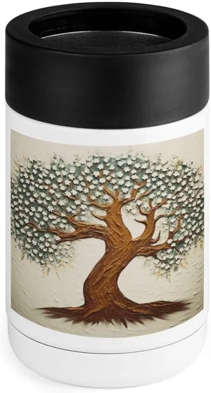 Stainless Steel Cooler with Silicone Sleeve, Tree Printed Print Multipurpose Beverage Chiller for Home, Office, and Outdoor Use