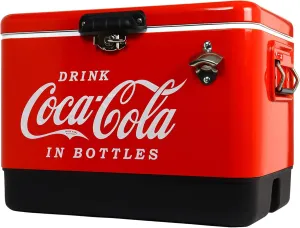 Stainless Steel Ice Chest Beverage Cooler with Bottle Opener 51 Liters /54 Quart Ice Bucket for Camping, Beach, RV, BBQs, Tailgating, Fishing