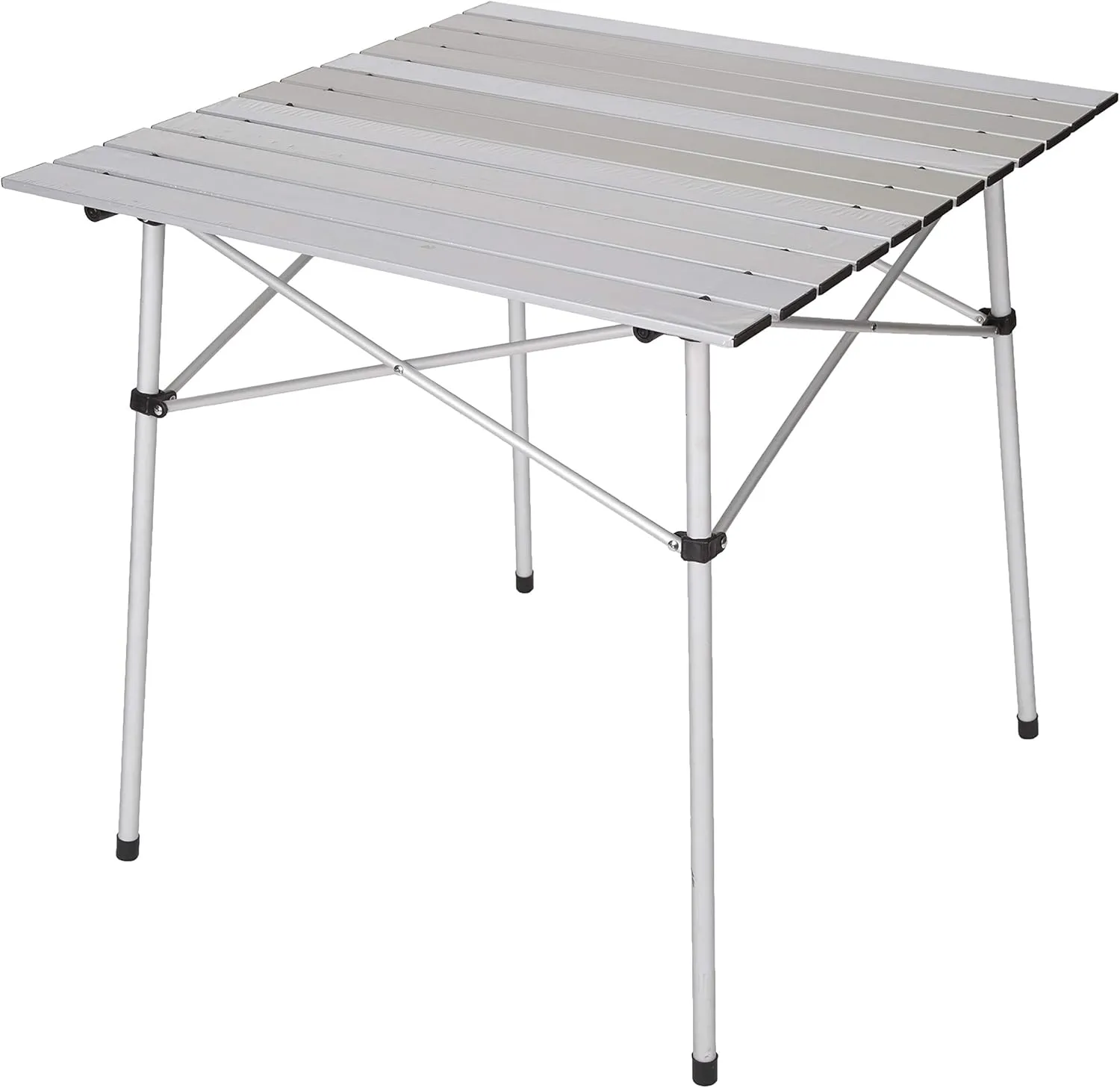 Stansport Aluminum Slat Table, 27.5" x 27.5" x 27.5", White