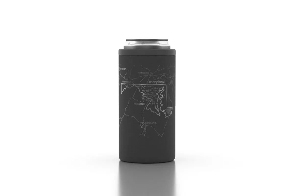 State Map 16 oz Tall Can Cooler