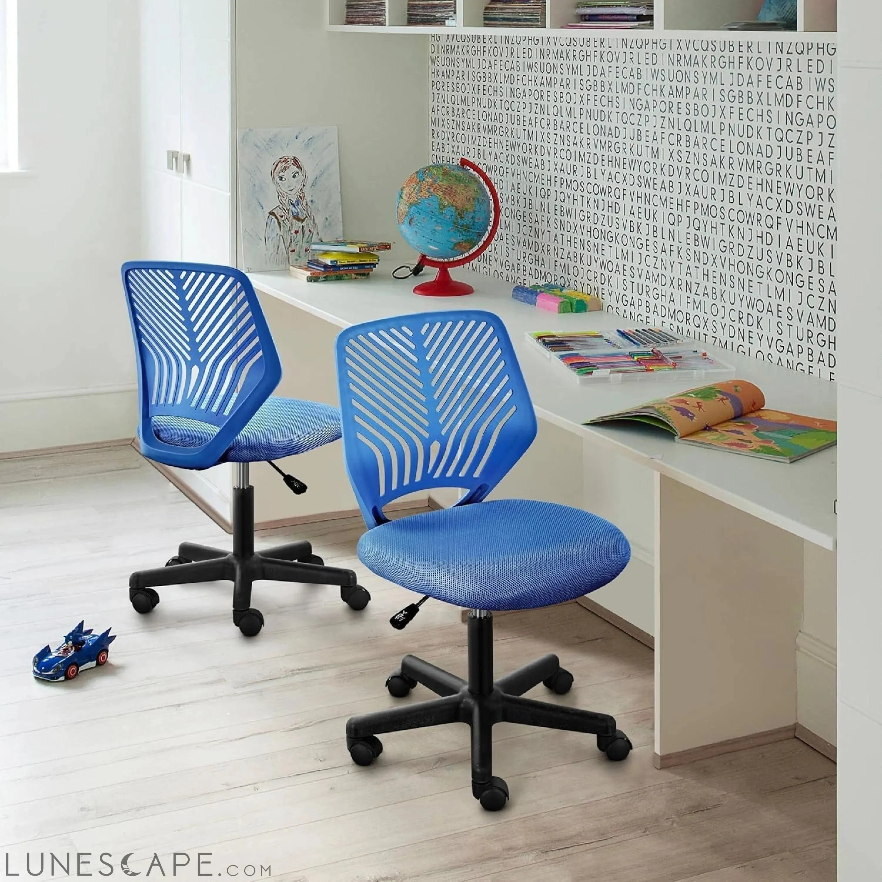 Students Desk Chair Low-Back Armless Study Chair Swivel Task Chair
