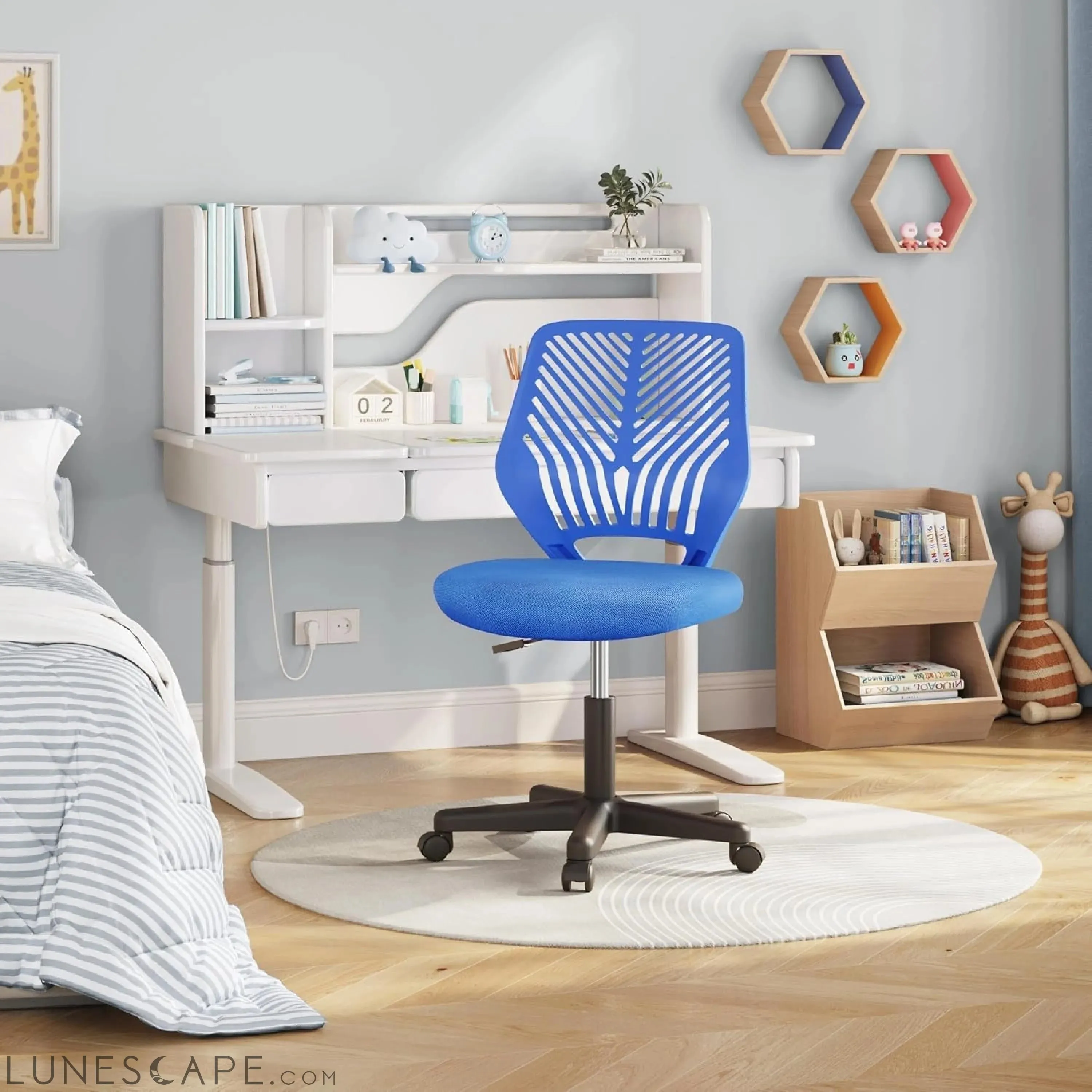 Students Desk Chair Low-Back Armless Study Chair Swivel Task Chair