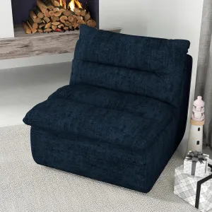 Stylish and Comfortable Lazy Floor Sofa, Modern Armless Lounge Chair, High-Density Foam, Living Room or Bedroom - Blue