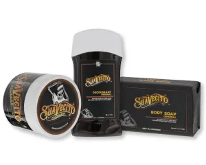 Suavecito Pomade Signature Scent Essentials Bundle: Hair Styling Pomade, Aluminum Free Deodorant, Moisturizing Body Soap