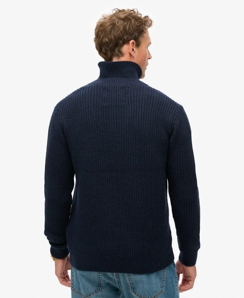 Superdry Men's Merchant Shawl Neck Jumper, Navy