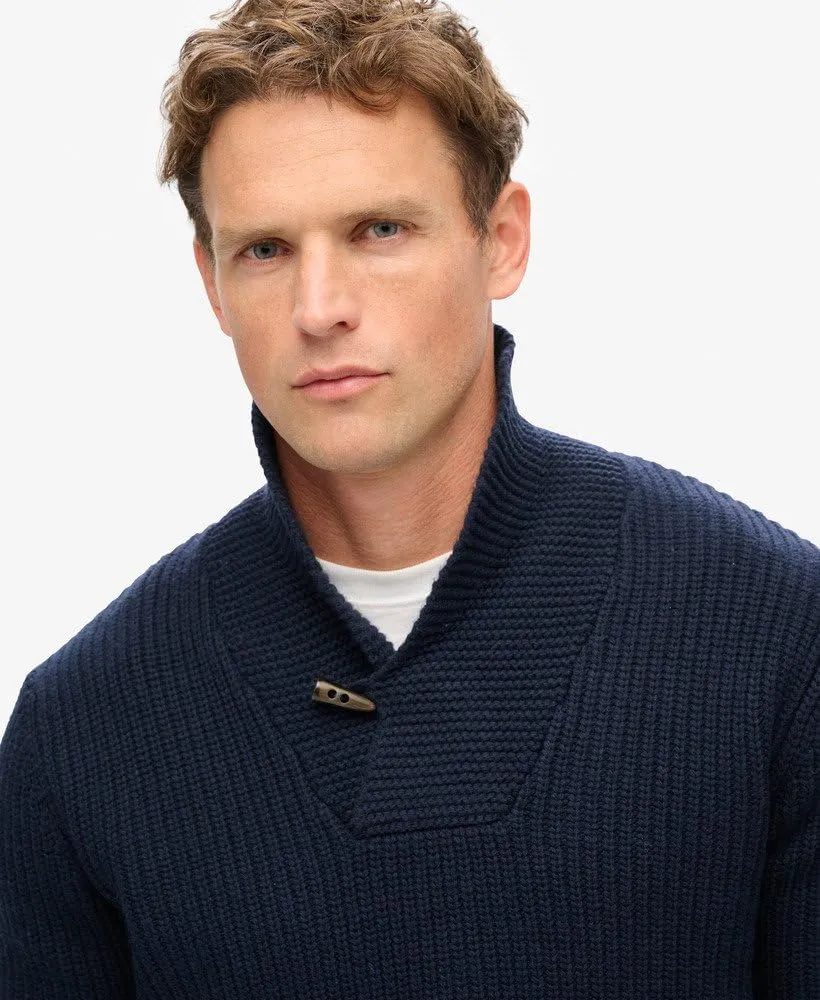 Superdry Men's Merchant Shawl Neck Jumper, Navy