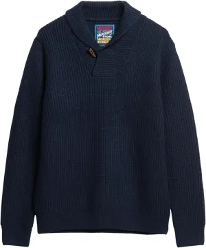 Superdry Men's Merchant Shawl Neck Jumper, Navy