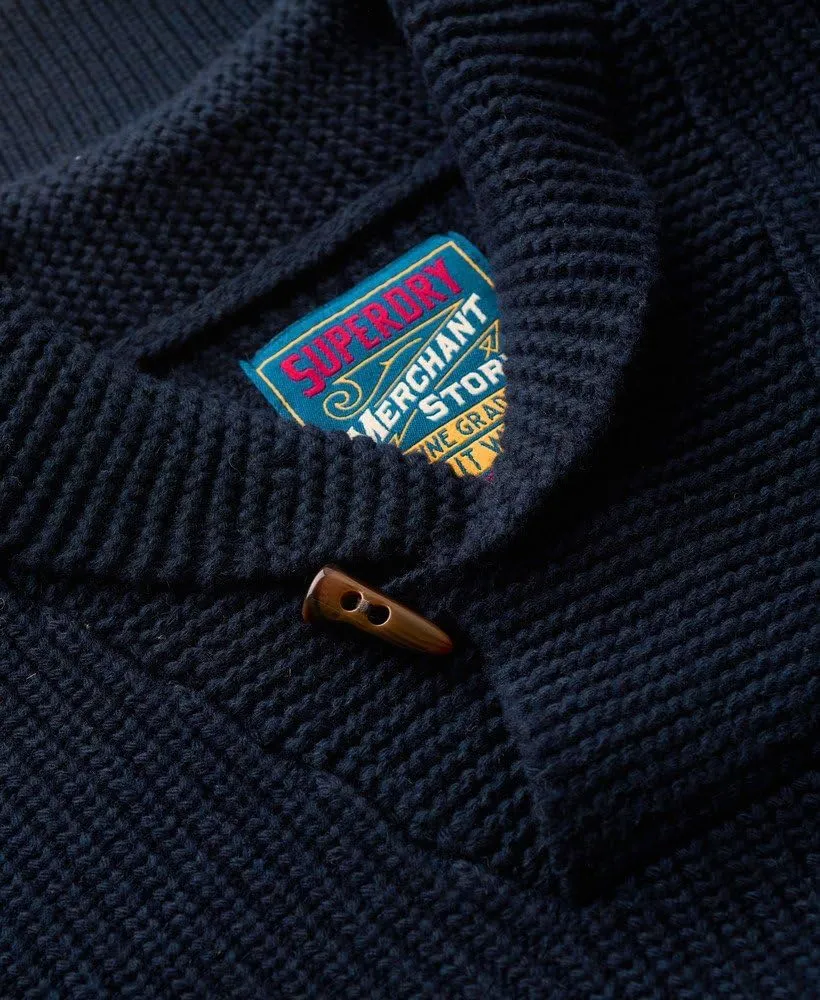 Superdry Men's Merchant Shawl Neck Jumper, Navy