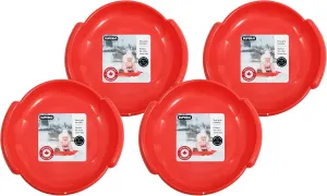 Superio Round Snow Saucer Sled- 24" Plastic Disc Sled for Kids and Adults- Heavy Duty Sled with Handles for Downhill Sledding, Winter Outdoor Sports