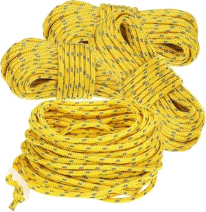 SUPVOX 4pcs Reflective Camping Rope Thick Cord with Storage Bag High Visibility Tent Line for Outdoor Activities Hiking Climbing and Gear Securing