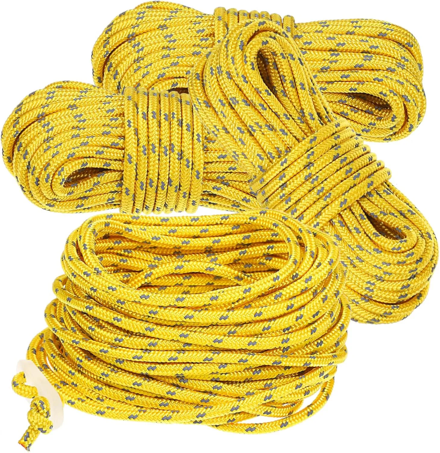 SUPVOX 4pcs Reflective Camping Rope Thick Cord with Storage Bag High Visibility Tent Line for Outdoor Activities Hiking Climbing and Gear Securing