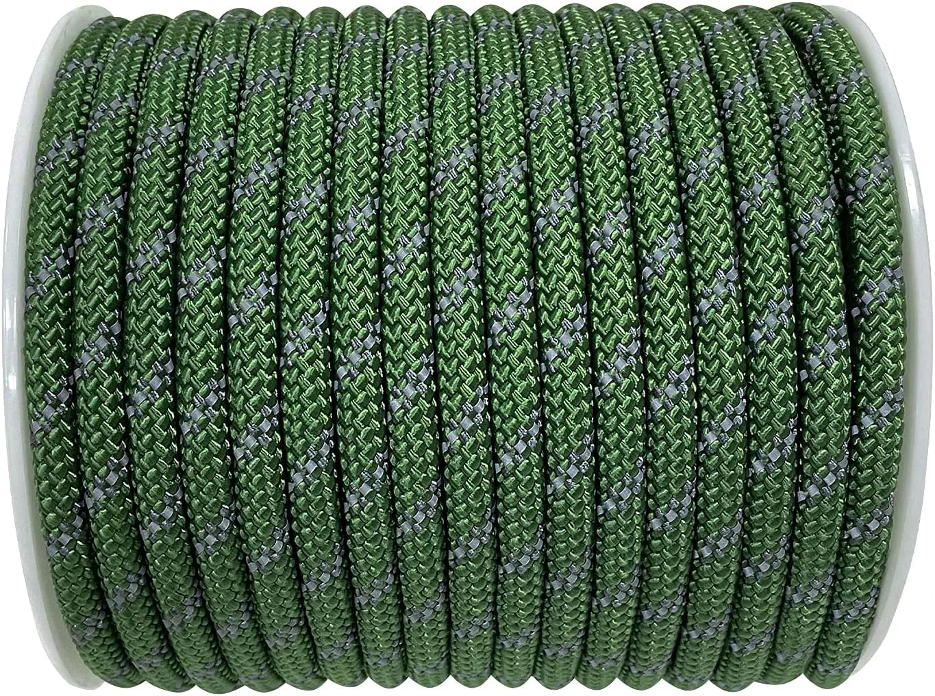 Sutekus 5/16" Accessory Cord Rope High Strength Utility Paracord 8mm Reflective Paracord Hiking Fishing Packaging 130FT (Green)