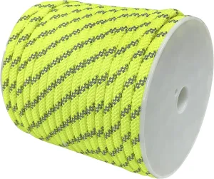 Sutekus 5/16" Accessory Cord Rope High Strength Utility Paracord 8mm Reflective Paracord Hiking Fishing Packaging 130FT (Neon Yellow)