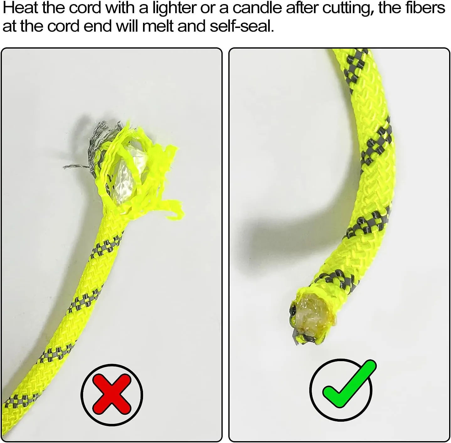 Sutekus 5/16" Accessory Cord Rope High Strength Utility Paracord 8mm Reflective Paracord Hiking Fishing Packaging 130FT (Neon Yellow)