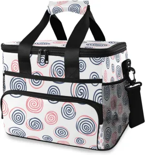 Swirl Doodle Cooler Bag Insulated Cooler Soft Sided Cooler 24 Can Portable Picnic Bag Large Leakproof Lunch Bag Box for Beach Grocery Camping Travel Car Men Women