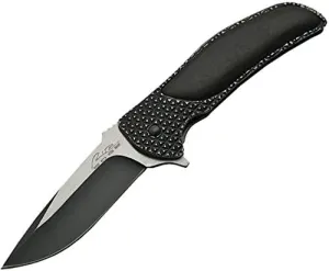 Szco Supplies 4.5” EDC Knife Black Wood Handle Camping, Hunting, Survival, Indoor/Outdoor Activity Spring Assisted Tactical Folding Knife