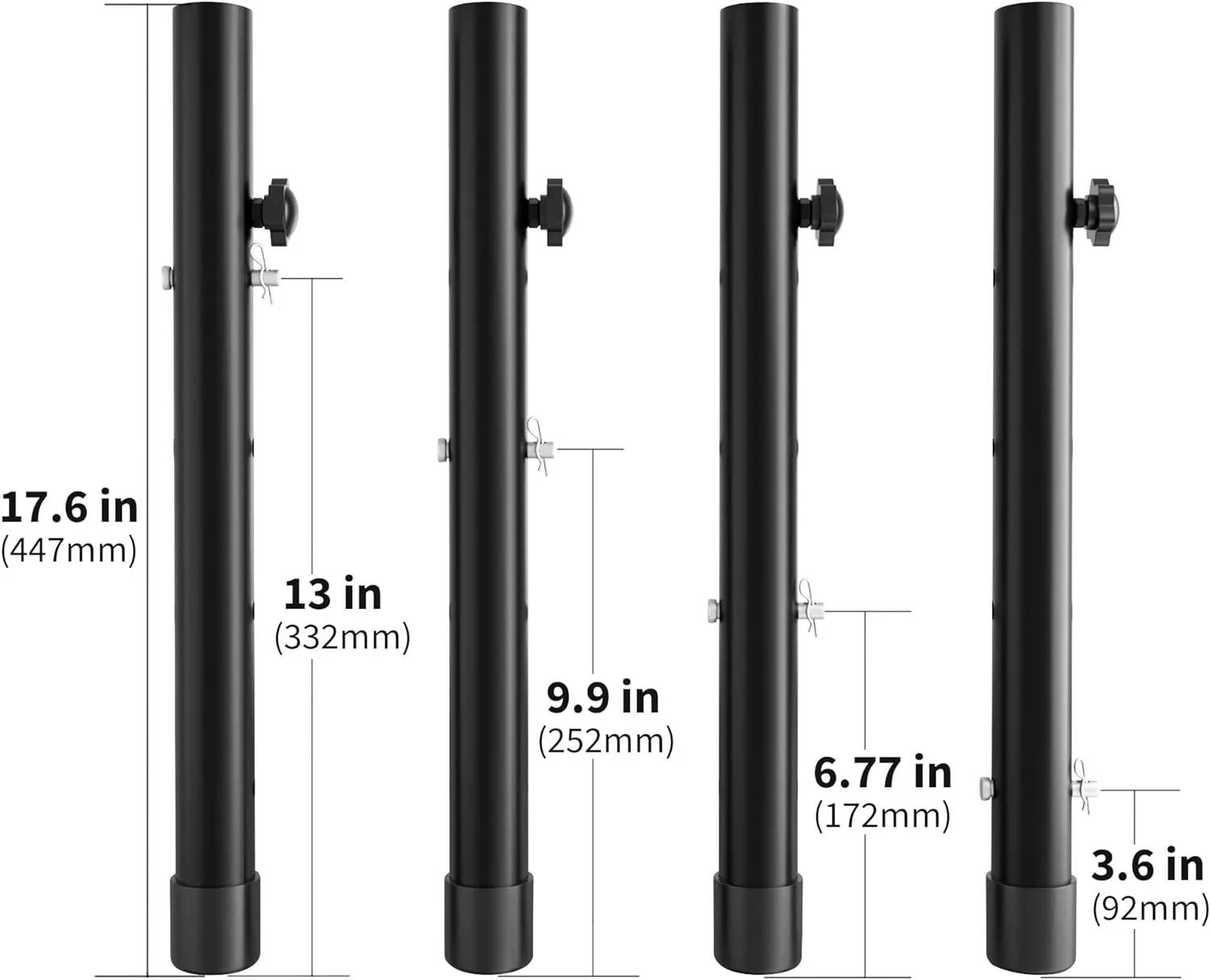 Table Leg Extenders - Heavy Duty Steel Adjustable Folding Table Leg Risers (17.3 in, 8 Pack)